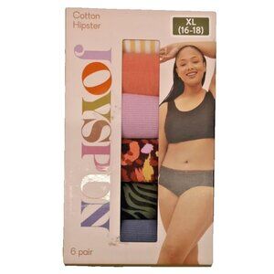 Joyspun Women's Hipster Underwear 6 Pack Cotton Size XL (16-18)
